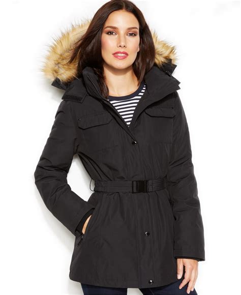 michael kors fur hood coat|michael kors discount coats.